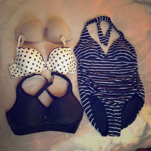 (3) 36C bras & (M) GAP swimsuit